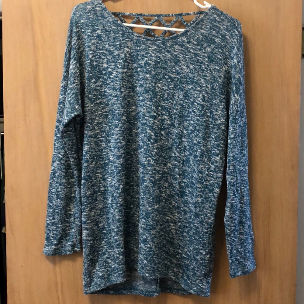 Heathered blue sweater